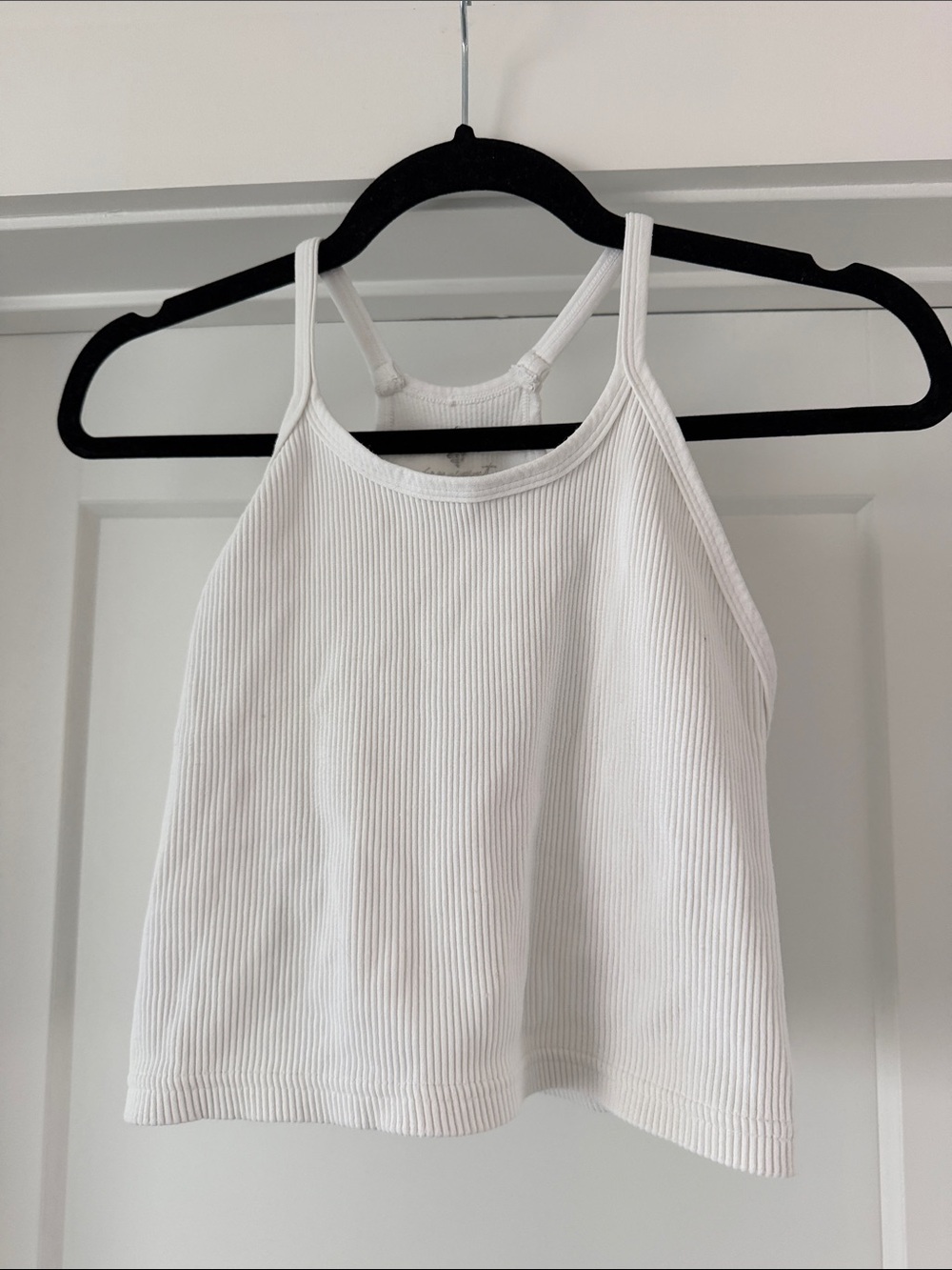 Free people movement Ribbed White Cropped Tank Top